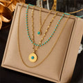 Collar con colgante en acero inoxidable y perlas