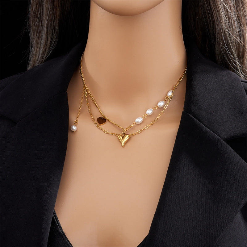 Collar de corazón en acero inoxidable