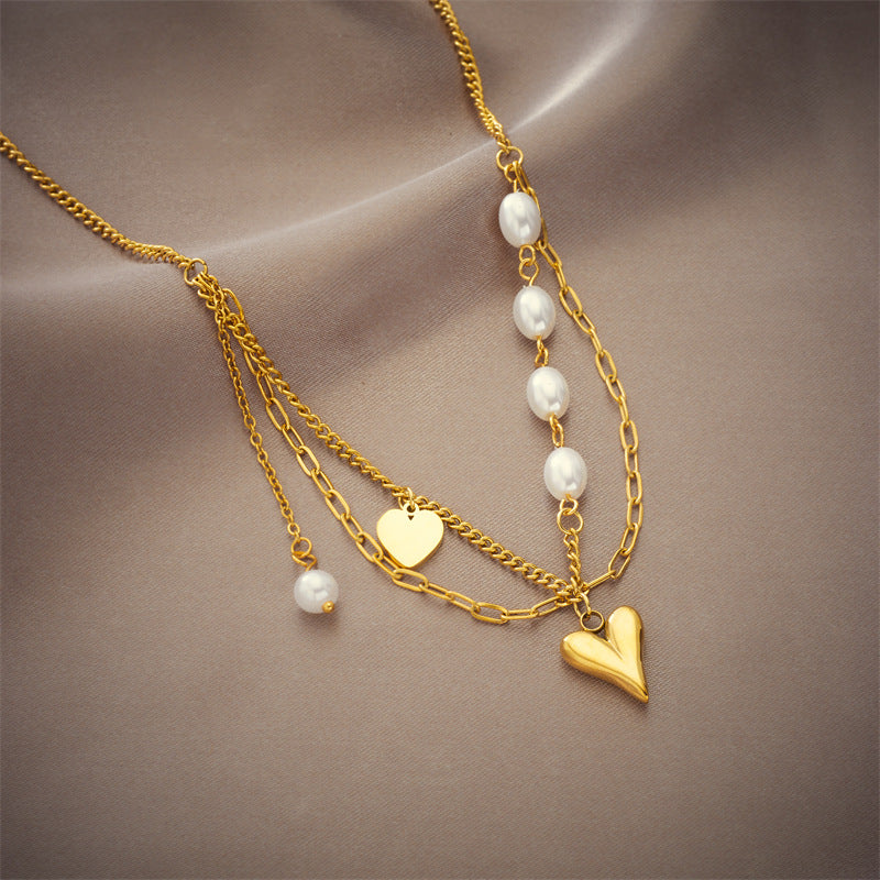 Collar de corazón en acero inoxidable