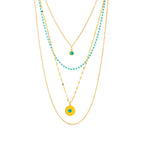 Collar con colgante en acero inoxidable y perlas