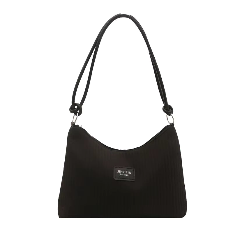 Bolso bandolera retro a rayas para mujer, correa ajustable, cierre de cremallera