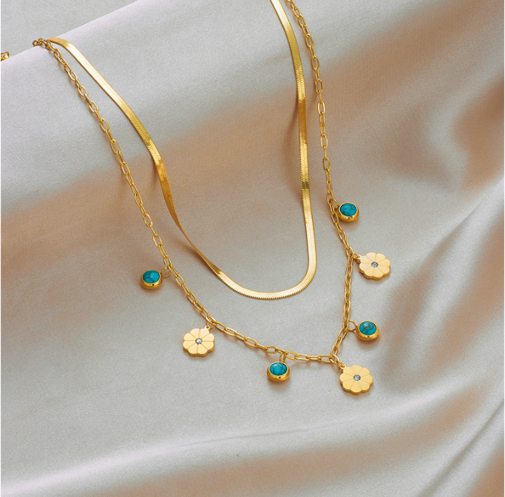 Nuevo collar bohemio doble cadena
