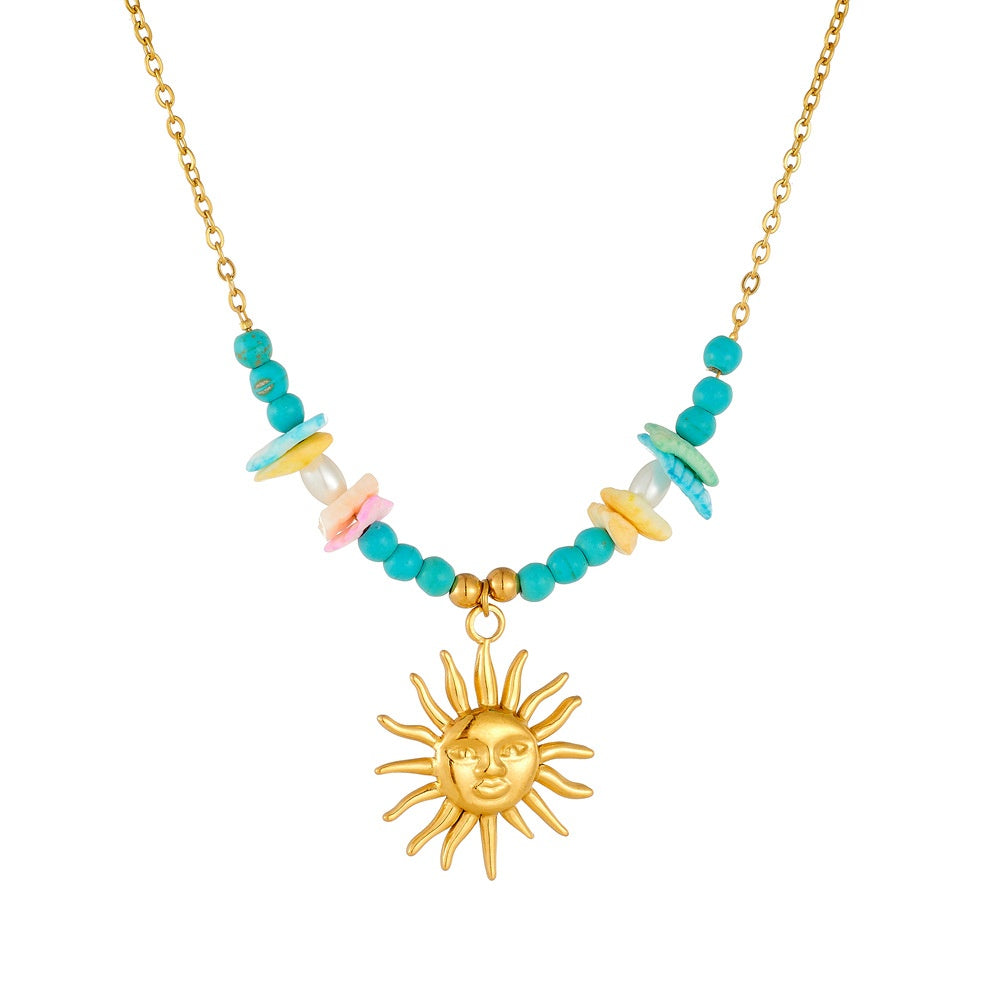 Collar con Colgante de Sol en acero inoxidable