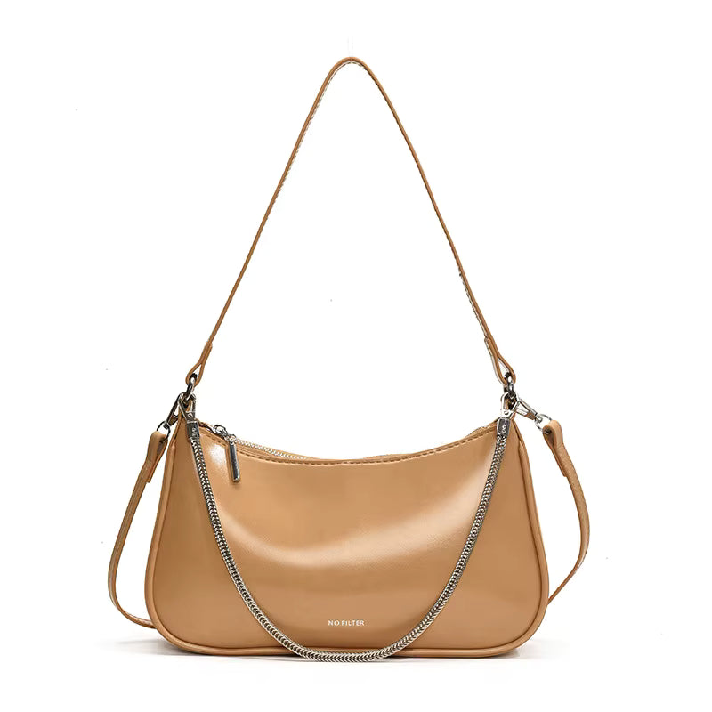 Bolsos de Mano de Moda 2025, Bolsos de Cuero con Cadena para Mujer