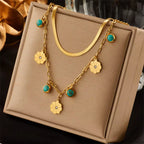 Nuevo collar bohemio doble cadena