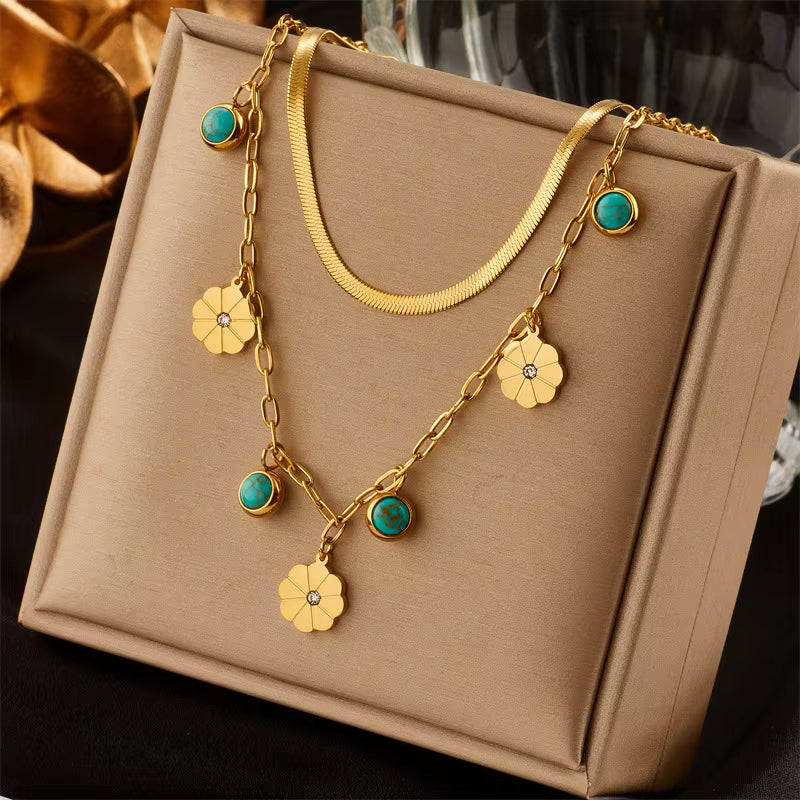 Nuevo collar bohemio doble cadena