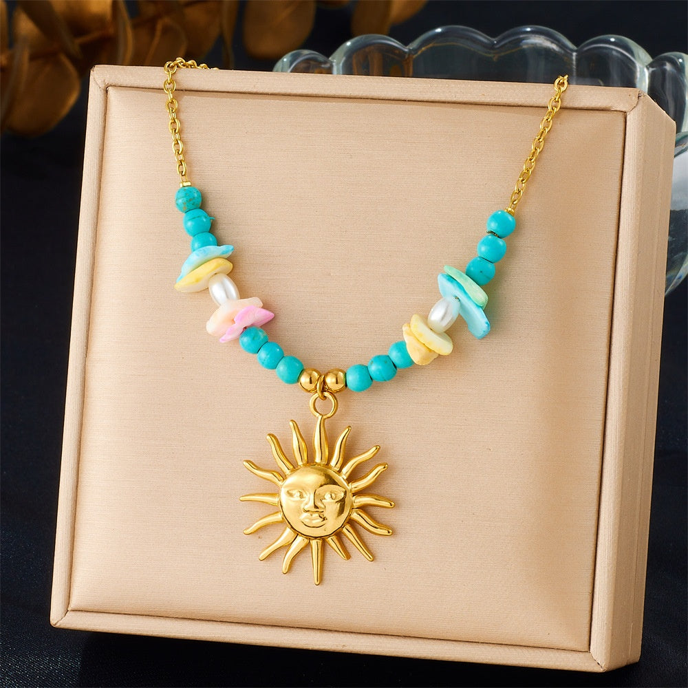 Collar con Colgante de Sol en acero inoxidable