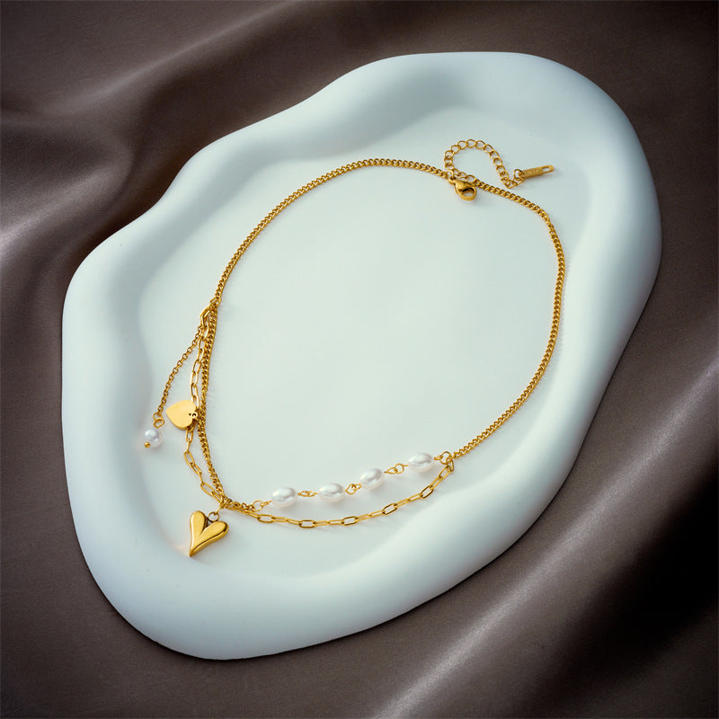 Collar de corazón en acero inoxidable