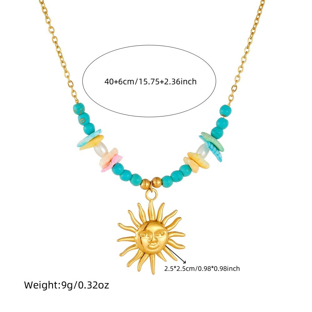 Collar con Colgante de Sol en acero inoxidable