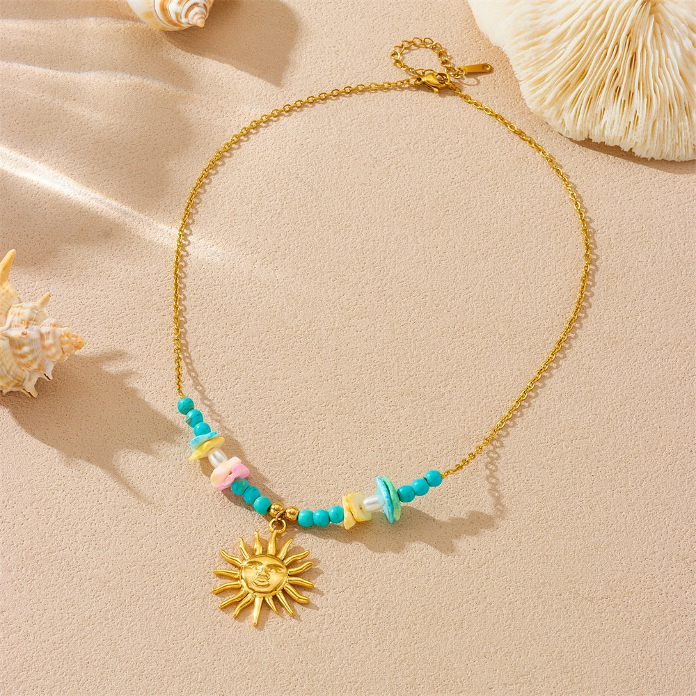 Collar con Colgante de Sol en acero inoxidable