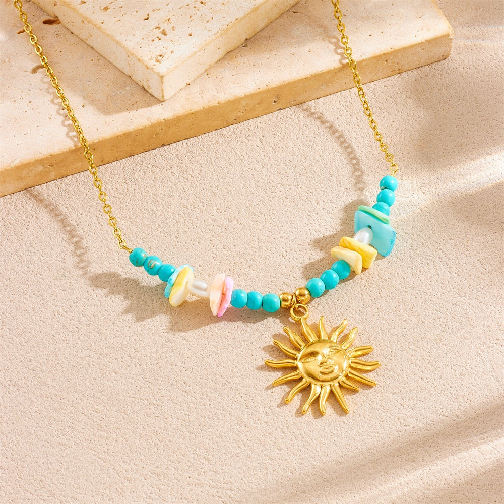 Collar con Colgante de Sol en acero inoxidable