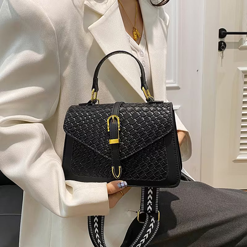 Bolso multifuncional de moda para damas  Cierre abatible duradero y seguro